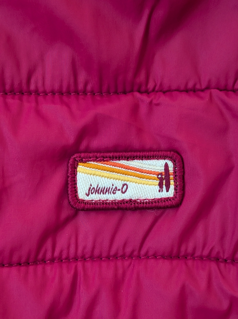 Johnnie-O Vest Medium Men's Puffer Hudson Crimson Full Zip